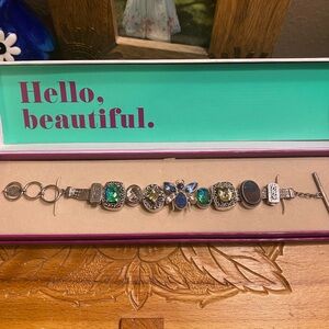 Lori Bonn Flower Child Sterling Silver Charm Bracelet 6.5 to 8 inches